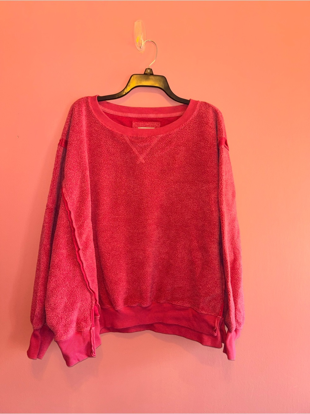 American Eagle Outfitters Plush Crewneck Sweater - Hot Pink